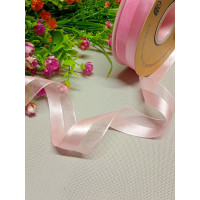 Лента органза + атлас / розовый / 2.5 см / 1 метр