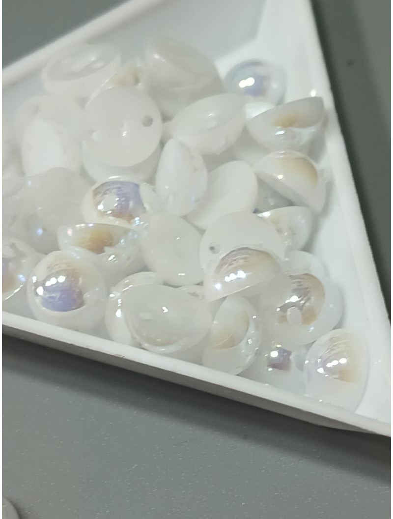 Полусуни пришивні/8мм/10 Грам (прим.70 шт.)/білий з АБ