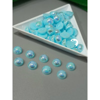 Полубусины пришивные/8мм/10 Грам(прим.70шт)/ голубой с АБ