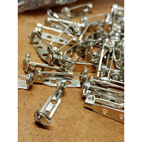 Еврошпилька з фиксатором / 20 мм / серебро / 5 шт