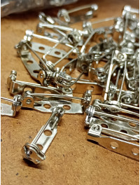 Єврошпилька з фіксатором / 20 мм / срібло / 5 шт.