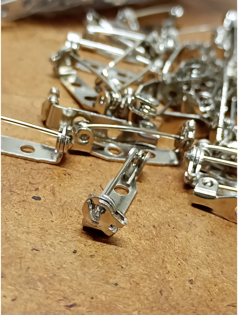 Єврошпилька з фіксатором / 20 мм / срібло / 5 шт.