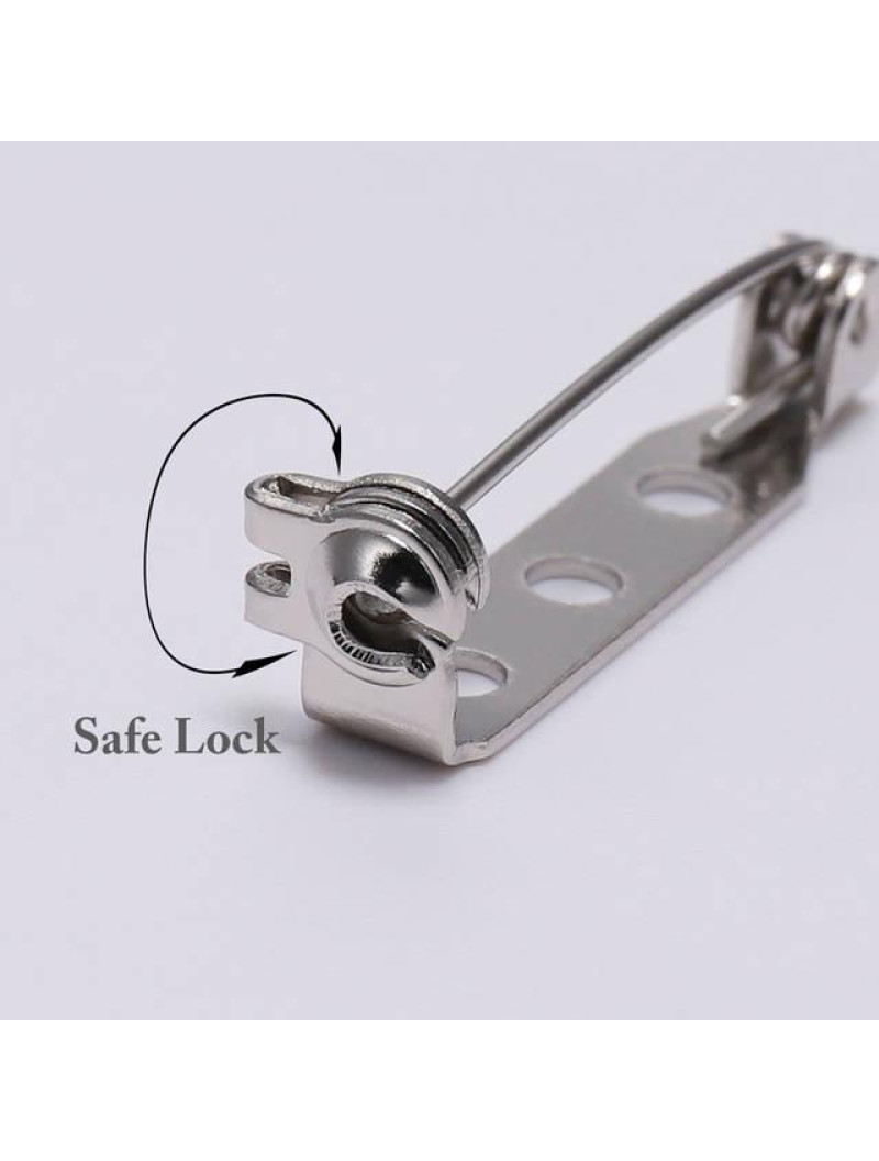 Єврошпилька з фіксатором / 20 мм / срібло / 5 шт.