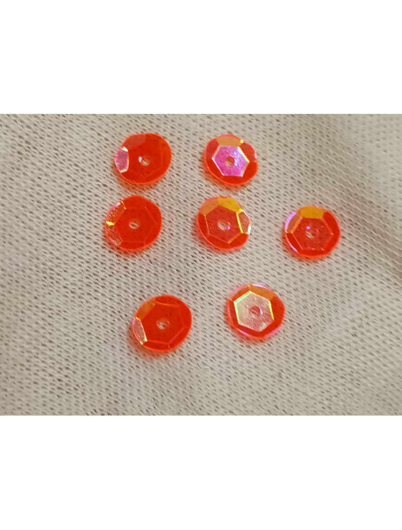 Паєтки/6 мм/ райдужні жовтогарячий прозорий/5 г