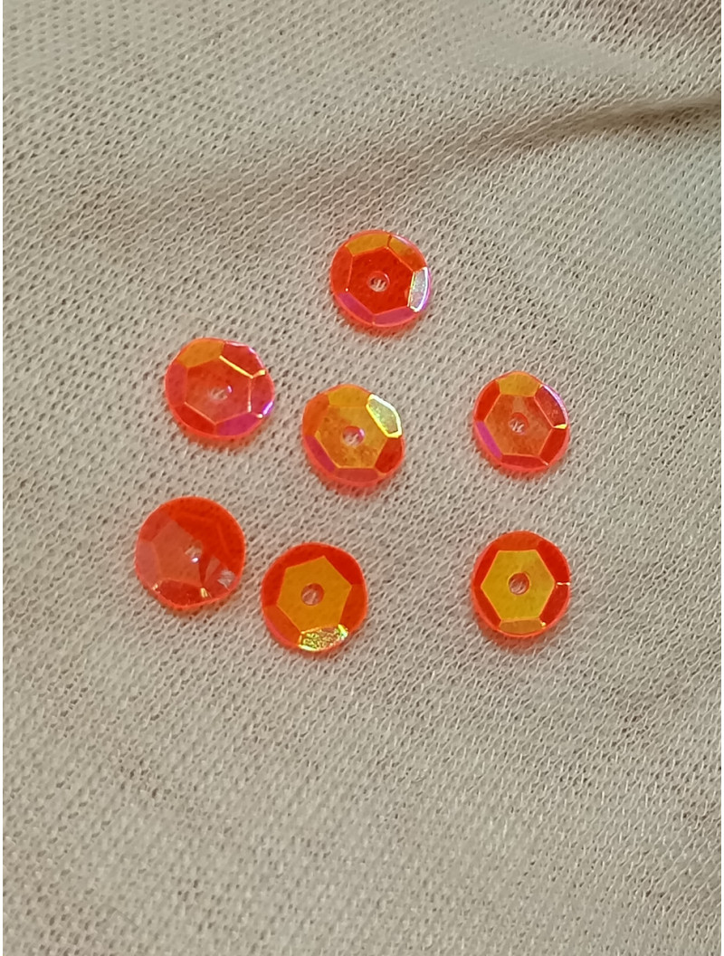 Паєтки/6 мм/ райдужні жовтогарячий прозорий/5 г