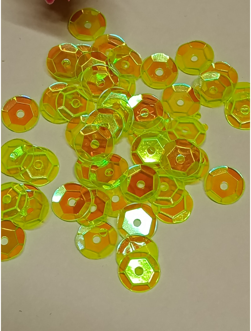 Паєтки/6 мм/ райдужні салатовий прозорий/5 гр