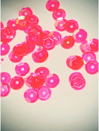 Паєтки/6 мм/ райдужні рожевий неон прозорий/5 гр