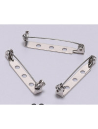 Єврошпилька з фіксатором/35 мм/срібло/5 шт.