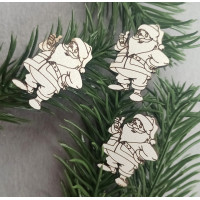 Декор із фанери. "Дід мороз" Розмір — 2×3 см. Ціна вказана за 1 шт.