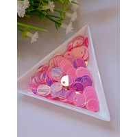 Паєтки зі зміщеним отвором/10 мм/5 грамів/рожевий хамелеон