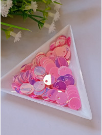 Паєтки зі зміщеним отвором/10 мм/5 грамів/рожевий хамелеон