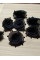 Фатинова квітка з бісером. Розмір — 2-2,5 см. Колір чорний