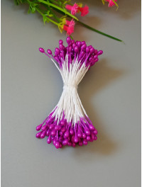 Тичинка 3 мм/фуксія/95-98 шт./глянець двостороння