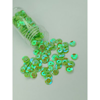 Паєтки голограма/7 мм/ салатовий/5 грамів