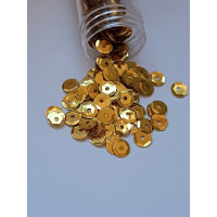 Пайетки / 7 мм /  золото / 5 грамм