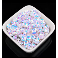 Пайетки цветок / 6 мм / радужные голубые / 5 гр