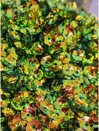 Паєтки квітка/6 мм/ райдужні зелені/5 г