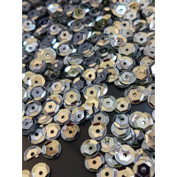 Паєтки грань круглі. Розмір 6 мм. срібло. паковання — 5 грамів