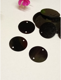 Паєтки/20 мм/2 отвори/чорний/3 г (приб.30 шт.)