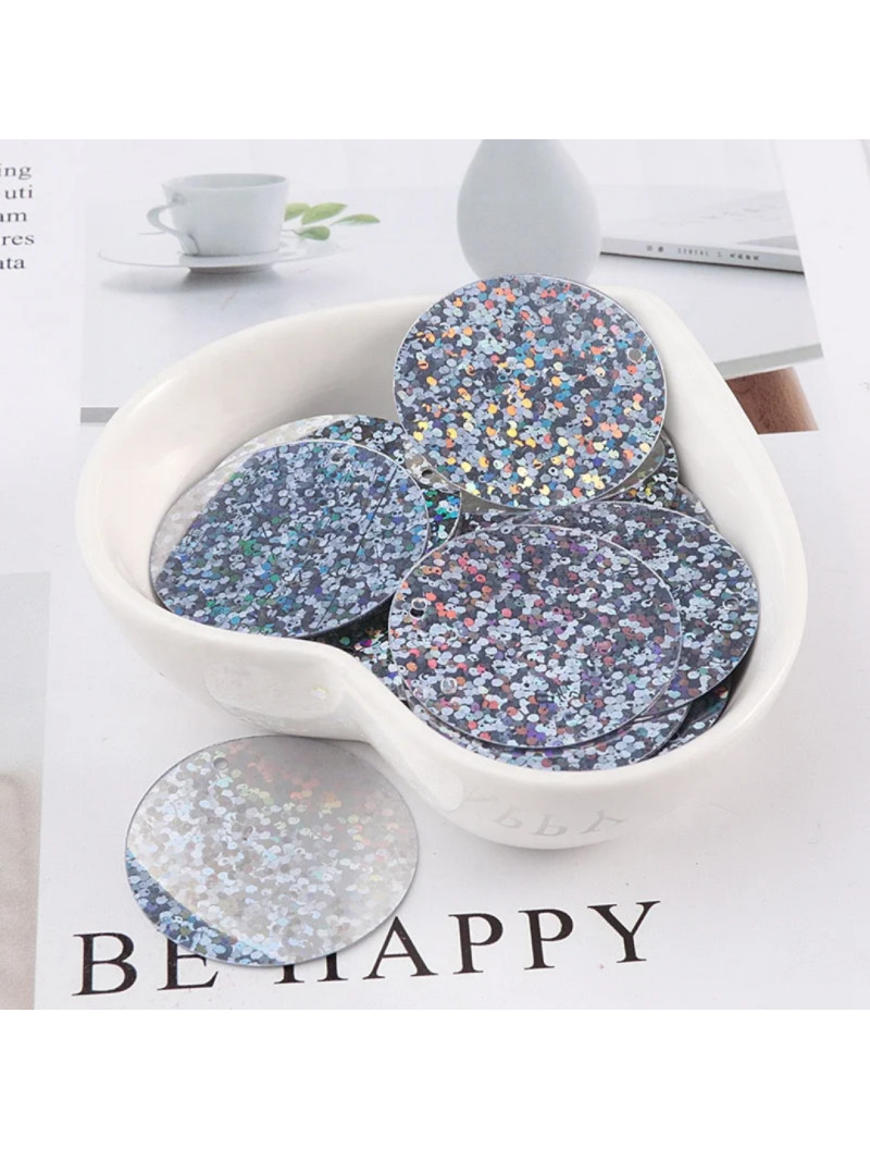 Паєтки срібло голограмаи/20 мм/3 грами (Приб,30 шт.)