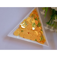 Пайетки со смещённым отверстием / 10 мм / 5 грам / жёлтый хамелеон