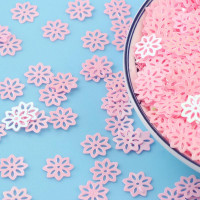 Пайетки цветок / розовый / 10 мм / 5 грам