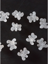 Бусяна Ведмедик, Пластик. Розмір — 16 мм. Колір — прозорий