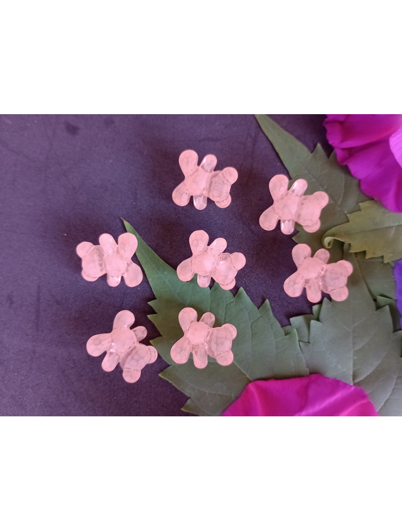 Бусяна Ведмедик, Пластик. Розмір — 16 мм. Колір оранжевий