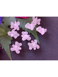 Бусяна Ведмедик, Пластик. Розмір — 16 мм. Колір рожевий