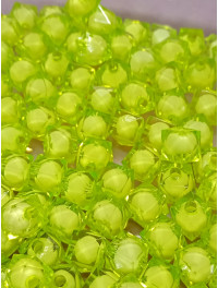 Акрилові намистини/ 10 мм / Квадратні салатові з серединкою/ 10 грамів (приб.20 шт.)