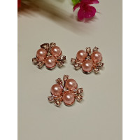 Перловий декор/три перлини/ Пластик/1,8 см/Рожевий