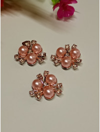 Жемчужный декор / Три жемчужины/ Пластик / 1,8 см / Розовый