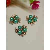 Перловий декор/три перлини/ Пластик/1,8 см/лапий-ментол