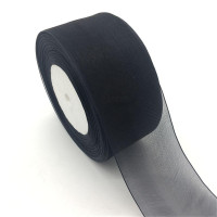 Стрічка "органза"/чорний/2.5 см/5 метрів