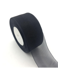 Стрічка "органза"/чорний/2.5 см/5 метрів