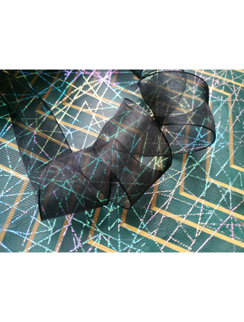 Стрічка "органза"/чорний/2.5 см/5 метрів