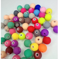 Бусини акрилові матові. Розмір 8 мм. Паковання 10 грамів (прим. 36 шт.) Колір мікс.