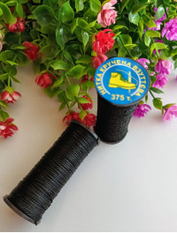 (1 шт.) Нитка капронова взуттєва 375 т. Колір — чорний.