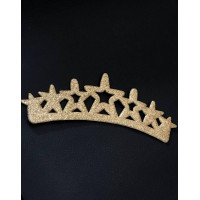 Аплікація з фетру й екошкіри "Корона" Розмір — 15 см×5,5 см. Колір — золото.