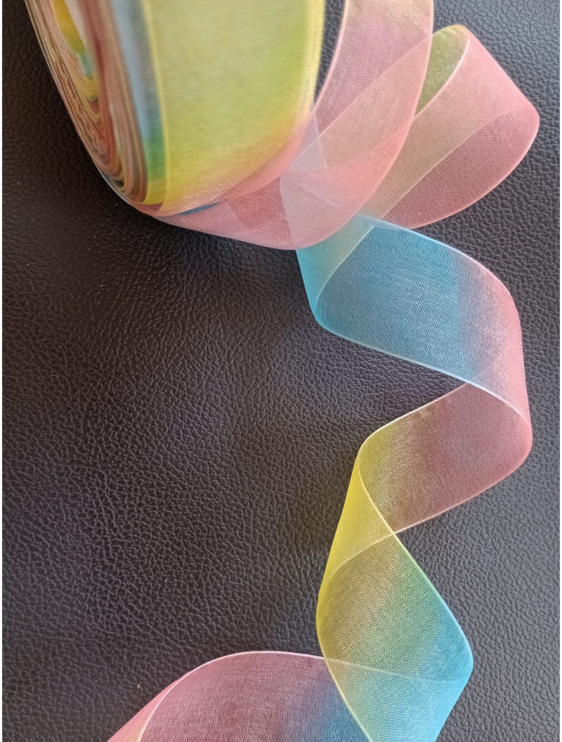 Стрічка органза / градієнт/2,5 см/5 метрів