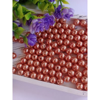 Бусины пластиковые 8 мм. Цвет - шоколад 1. Упаковка 20 шт.