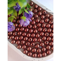 Намисто пластикові 8 мм. Колір шоколад. Паковання 20 шт.