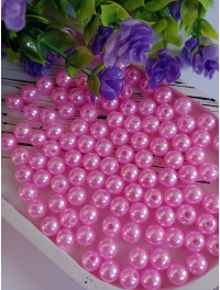 Намисто пластикові 8 мм. Колір рожевий. Паковання 20 шт.