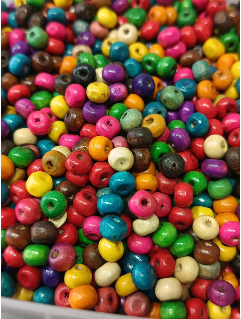 Дерев'яні намистини/7 мм/мікс/ 5 Грам (70+-шт)