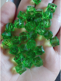 Бусини "квадратні"/10 мм/10 грамів (19 шт)/зелений