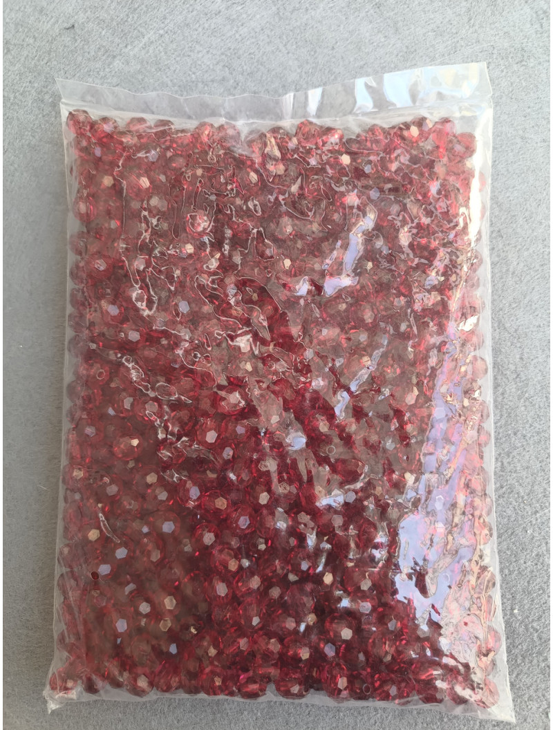 Акрилові грановані намистини/10 мм/10 грамів/20 шт./вишневий