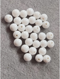 Бусини акрилові/8 мм/цінка за 20 шт./білий