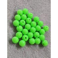 Бусини акрилові/8 мм/цінка за 20 шт./ салатовий неон