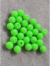 Бусини акрилові/8 мм/цінка за 20 шт./ салатовий неон