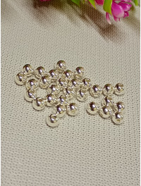 Пластикові намистини 6 мм/срібло/10 грамів (прим.100 шт.)